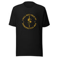 Sword with flowers and text 'I WILL NOT YIELD TO DISRESPECTFUL MEN' Tee front view — Wandering With Pride