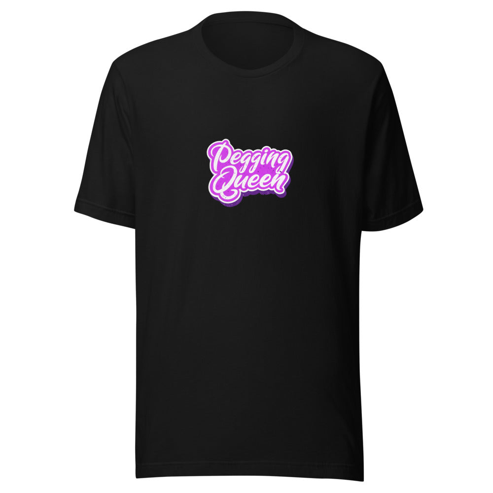 Pegging Queen hand-drawn typography Tee front view — Wandering With Pride