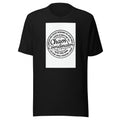 Typographic circular design with text: 'Someone who solves problems you never knew existed in ways that will blow your mind; see also: ninja; rockstar; legend' Tee front view — Wandering With Pride