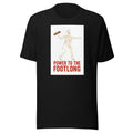 Man in suit and tie holding a sandwich leg, stylized illustration Tee front view — Wandering With Pride