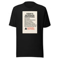 List of recession indicators in edgy typography Tee front view — Wandering With Pride