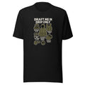 Drip culture gas mask with 'DRAFT ME IN DRIP ONLY' text Tee front view — Wandering With Pride