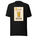 Beer glass with 'B' and 'BEER' cursive typography Tee front view — Wandering With Pride