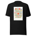 NOLITE TE BASTARDE CARBORU UNDE DE POS illustration with floral elements Tee front view — Wandering With Pride