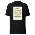 cartoon duck with surprised expression surrounded by flowers and leaves, text 'My flabber's been gasted' Tee front view — Wandering With Pride