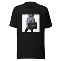 woman holding tote bag with text 'Might be wine. Might be dildes.' Tee front view — Wandering With Pride