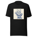 kitten holding a bouquet of flowers illustration Tee front view — Wandering With Pride