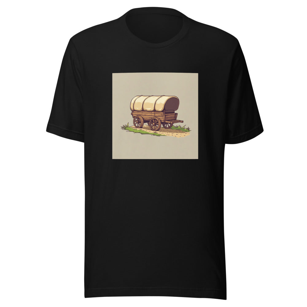 wooden stagecoach illustration Tee front view — Wandering With Pride