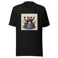 raccoon emerging from barrel with wine glass illustration Tee front view — Wandering With Pride
