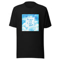 watercolor sky illustration with text 'This is your sign to stay alive' Tee front view — Wandering With Pride