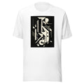 Abstract black-and-white face illustration Tee front view — Wandering With Pride