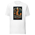 Illustration of a cartoon sailor with a large beard, top hat, and curved sword Tee front view — Wandering With Pride