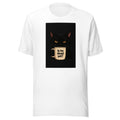 cat face illustration with 'Is he dead yet?' text Tee front view — Wandering With Pride