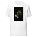 dark rose illustration with 'Old Habits Die' cursive text Tee front view — Wandering With Pride