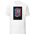 Polar bear wearing red hat and scarf holding 'Abolish ICE' sign Tee front view — Wandering With Pride