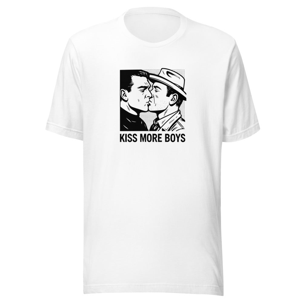 black-and-white portrait illustration of an unidentified man with shadowed face Tee front view — Wandering With Pride