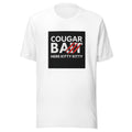 COUGAR BAIT typography with cat claw detail and HERE KITTY KITTY tagline Tee front view — Wandering With Pride