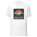 mountain range with road and sun illustration Tee front view — Wandering With Pride