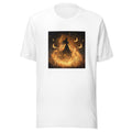 Fantasy woman in stormy mountain scene Tee front view — Wandering With Pride