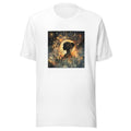abstract rainbow swirl with soft watercolor blooms Tee front view — Wandering With Pride