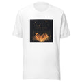 woman surrounded by flames illustration Tee front view — Wandering With Pride
