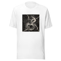 snake coiled around a skull surrounded by electrical sparks Tee front view — Wandering With Pride