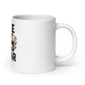 Typography with peace sign and flower 11oz Mug front view — Wandering With Pride