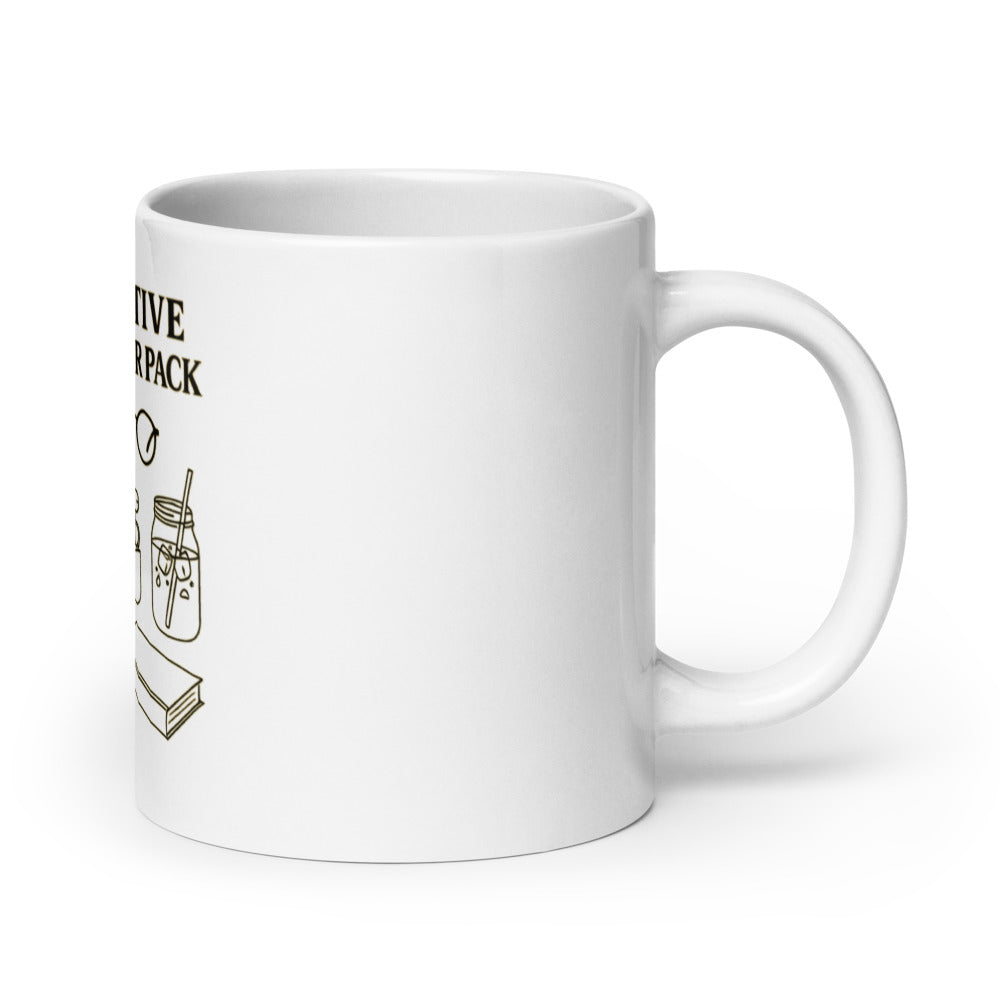Typography with 'PERFORMATIVE MALE STARTER PACK' text 11oz Mug front view — Wandering With Pride