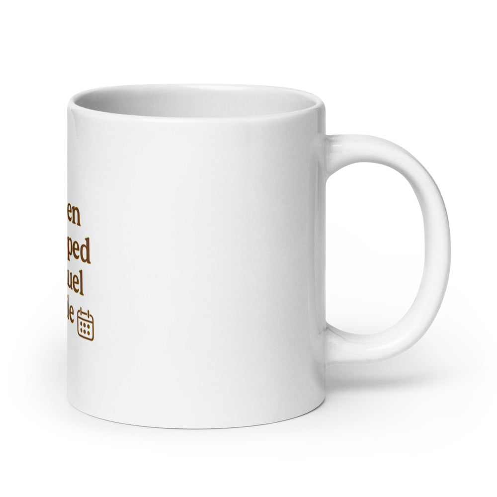 Typography with text reading 'A Darshen soul trapped in a Samuel schedule' 11oz Mug front view — Wandering With Pride